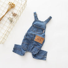 Load image into Gallery viewer, 2020 New Denim Pet Dog Overalls Spring Summer Puppy Vest Cowboy Dog Clothes Puppy Teddy Denim Costume Jacket
