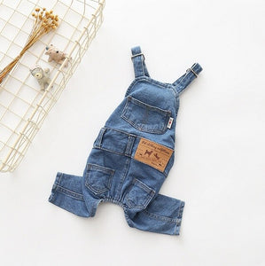 2020 New Denim Pet Dog Overalls Spring Summer Puppy Vest Cowboy Dog Clothes Puppy Teddy Denim Costume Jacket