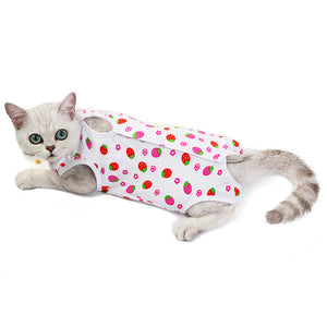 Soft Cat Clothes Recovery Suit For Wounds Dog Shirt After Surgery Wear Cat Clothing Anti Pet Licking Wounds Cat Vest S-XL