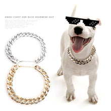 Load image into Gallery viewer, Pet Teddy French Bulldog Bully Gold Chain Small and Medium Dog Collar Pet Necklace Jewelry Accessories Pet Supplies
