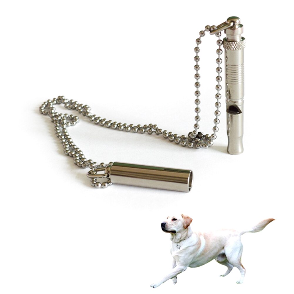 Ultrasonic With Cap Chain Command Metal Pet Training Interactive Flute Dog Whistle Recall Accessories Adjustable Pitch