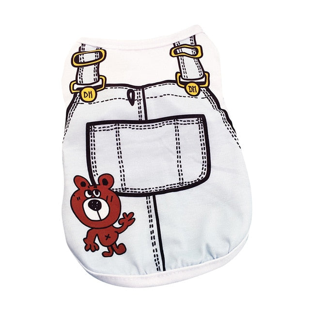 Small Cute Puppy Dog Clothes Summer Pet Dog Vest T-shirt For Puppy Cotton Shirts Pet Dog Clothing Dropshipping