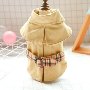 Spring Autumn Puppy Dog Clothes Handsome Trench Small Dog Coat With Belt Fashion Jacket For Small Dog Costumes Ropa Para Perro