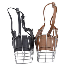 Load image into Gallery viewer, Metal Wire Basket Dog Muzzle Pet Anti-Call Mask Large Dog Pitbull Bull Terrier Anti-Bite Bark Chew Muzzles Pet Accessories

