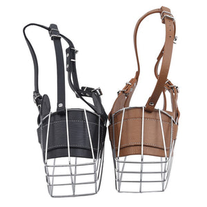 Metal Wire Basket Dog Muzzle Pet Anti-Call Mask Large Dog Pitbull Bull Terrier Anti-Bite Bark Chew Muzzles Pet Accessories