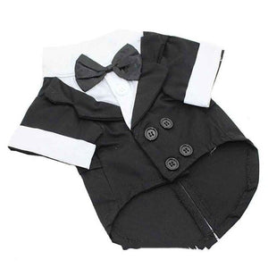 AHUAPET Tuxedo Dog Suit For  Pug Clothes Large Clothes Jacket For Dog Tuxedo Costume Big Dogs Coat Stripes  Clothes Pet Apparel