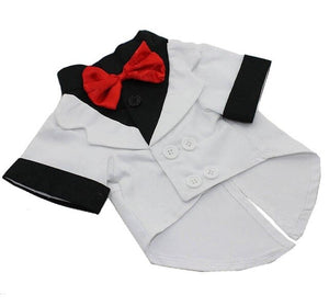 AHUAPET Tuxedo Dog Suit For  Pug Clothes Large Clothes Jacket For Dog Tuxedo Costume Big Dogs Coat Stripes  Clothes Pet Apparel
