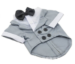 AHUAPET Tuxedo Dog Suit For  Pug Clothes Large Clothes Jacket For Dog Tuxedo Costume Big Dogs Coat Stripes  Clothes Pet Apparel