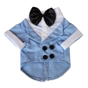 AHUAPET Tuxedo Dog Suit For  Pug Clothes Large Clothes Jacket For Dog Tuxedo Costume Big Dogs Coat Stripes  Clothes Pet Apparel
