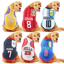 Load image into Gallery viewer, Summer pet Vest Ventilate Dog Clothes Basketball Football National Team Shirt Pets jacket For Puppy Medium large Dogs boy girl
