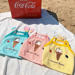 Summer Ice Cream Clothes For Dog Cartoon Dog Clothes T-shirt Vest  Puppy Cute For Small Medium Yorkshire Shih Tzu Ropa Perro