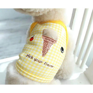 Summer Ice Cream Clothes For Dog Cartoon Dog Clothes T-shirt Vest  Puppy Cute For Small Medium Yorkshire Shih Tzu Ropa Perro
