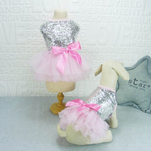 Load image into Gallery viewer, Summer Fashion Cat Clothes for Kitten Small Dogs Wedding Dresses for Yorkies Bright Princess Puppy Dress with Sequin Decoration

