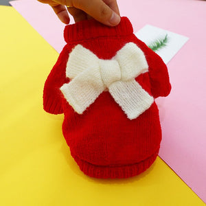 Pet Sweater Puppy Dog Clothes Cat Clothing Puppy Autumn And Winter Thick High Collar Warm Teddy Bichon Bulldog
