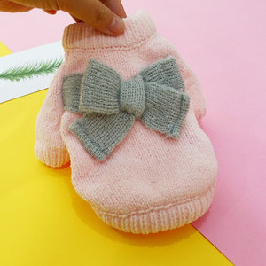 Pet Sweater Puppy Dog Clothes Cat Clothing Puppy Autumn And Winter Thick High Collar Warm Teddy Bichon Bulldog