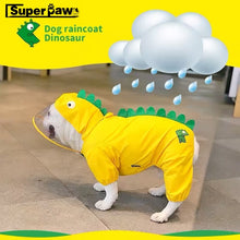 Load image into Gallery viewer, Cute Dinosaur Cosplay Dog Raincoat For Small Medium Dogs Rain Coat Pet Clothes Waterproof French Bulldog Pug Corgi Jacket HEC03
