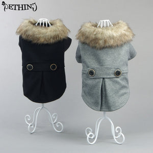 New design luxury Pet dog clothes big fur coat pet Autumn winter dog clothing XS-3XL pet winter Woolen coat pet products