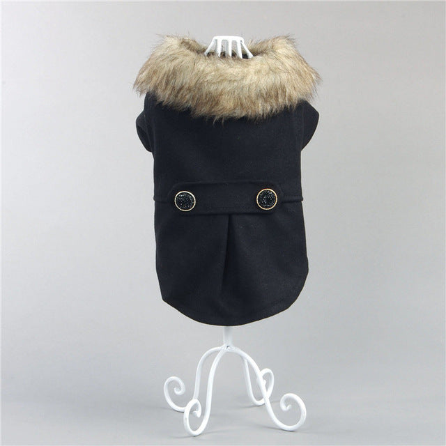 New design luxury Pet dog clothes big fur coat pet Autumn winter dog clothing XS-3XL pet winter Woolen coat pet products