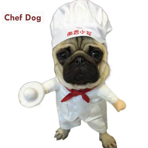 Funny Star Chef Costume for Pets Chef Dog Cosplay Suit Dog Cat Apparel Halloween Christmas New Year Outfit Clothes for Dogs