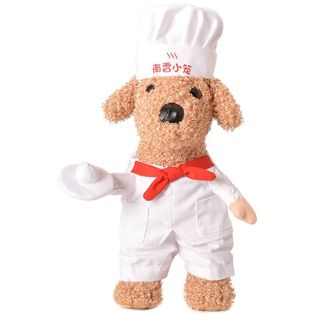 Funny Star Chef Costume for Pets Chef Dog Cosplay Suit Dog Cat Apparel Halloween Christmas New Year Outfit Clothes for Dogs