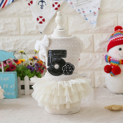 Rose Luxury Dog Clothes Dress Winter Thick Princess Bow Wedding Little Small Animals Pet Cat Costume Skirt For Terrier York Pugs