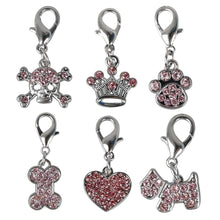 Load image into Gallery viewer, 6pcs/lot Bling Rhinestone Dog Cat Collar Accessories Crystal Charm Necklace Pendant Accessory For Small Dogs Accesorios Perros
