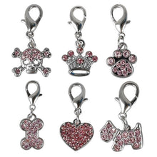 Load image into Gallery viewer, 6pcs/lot Bling Rhinestone Dog Cat Collar Accessories Crystal Charm Necklace Pendant Accessory For Small Dogs Accesorios Perros
